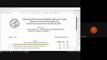 CO attainment calculation in ET Lab - Google meet training session, TKM College of Engineering 2021