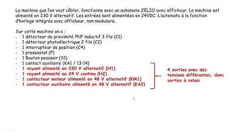 Vidéo câblage API ZELIO alim et ref