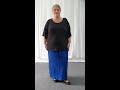 Plus Size Blue Black Tie Dye Stretch Jersey Skirt