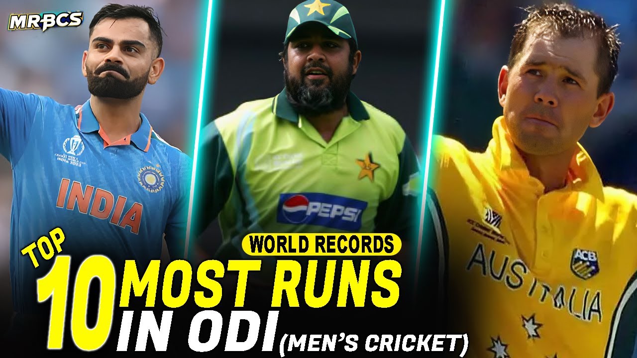 Top 10 Batsmen With Most Runs In ODI Cricket History | MRB Cinematic ...