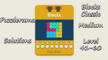 Puzzlerama Solutions - Blocks Classic Medium ( Level 41-60 )