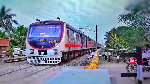 Unique Looking Modern BEML EMU & Old EMU Train Skipping Busy Railgate Back to back | Eastern Railway