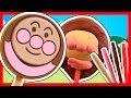 アンパンマンストップモーション BIGペロペロチョコレートは"ねんど"でできている？ おもちゃアニメ  Anpanman Stop motion play doh
