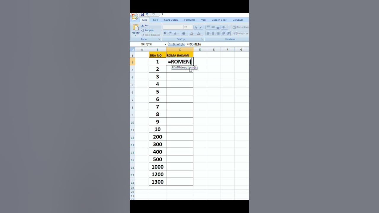 How to turn numbers into roman numerals in excel shorts ke fet roman