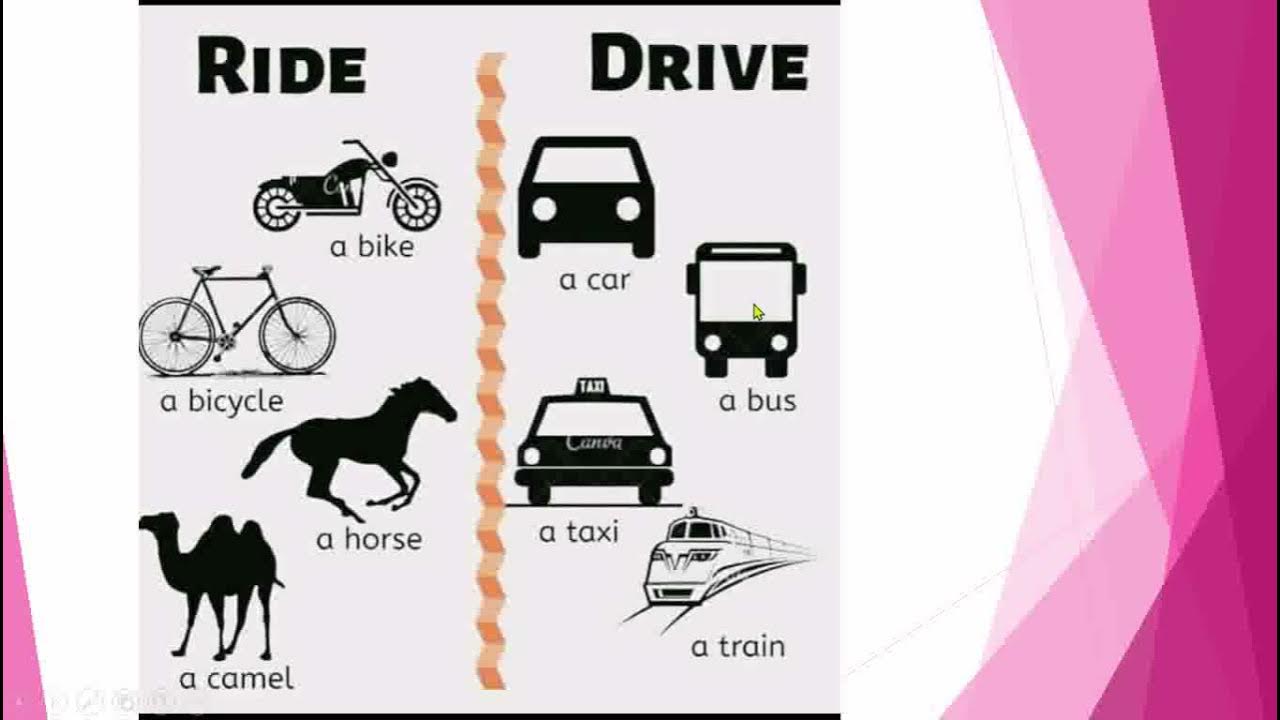 Can you drive i learn. Ride drive. drive ride fly sail. drive vs ride. ride с каким транспортом.