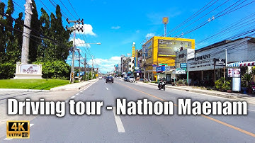 4K Koh Samui 2021 - Sunny day Driving tour | Nathon to Maenam district - Streets of Thailand