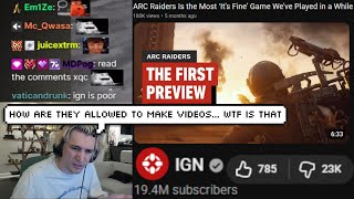 xQc Speechless Reacting to IGN's Latest Game Review Video on ARC Raiders