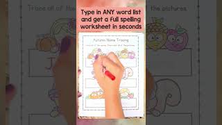 Editable Autumn Name Tracing Fall Worksheet for Preschool & Kindergarten