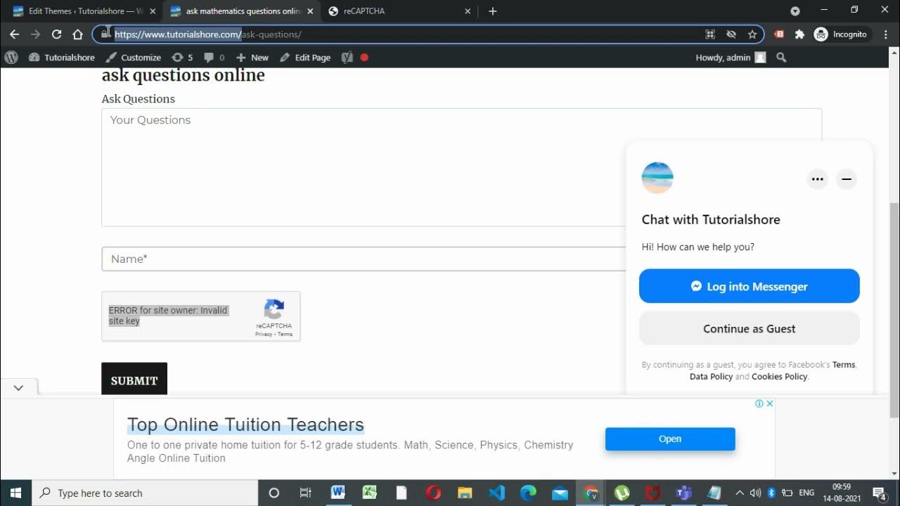 ERROR for site owner: Invalid site key google reCAPTCHA - YouTube Error For Site Owner: Invalid Site Key Google Recaptcha - Youtube