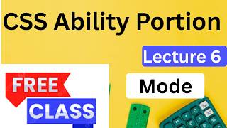 Mode| Lecture 6 | General Ability CSS Lectures | CSS Ability Portion