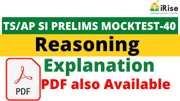 TS /AP Prelims Maha Mock Test -40 Reasoning  Explanation (PDF also Available)