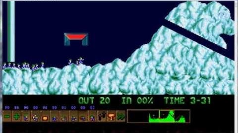 Lemmings custom level  these lems roasting on a open fire