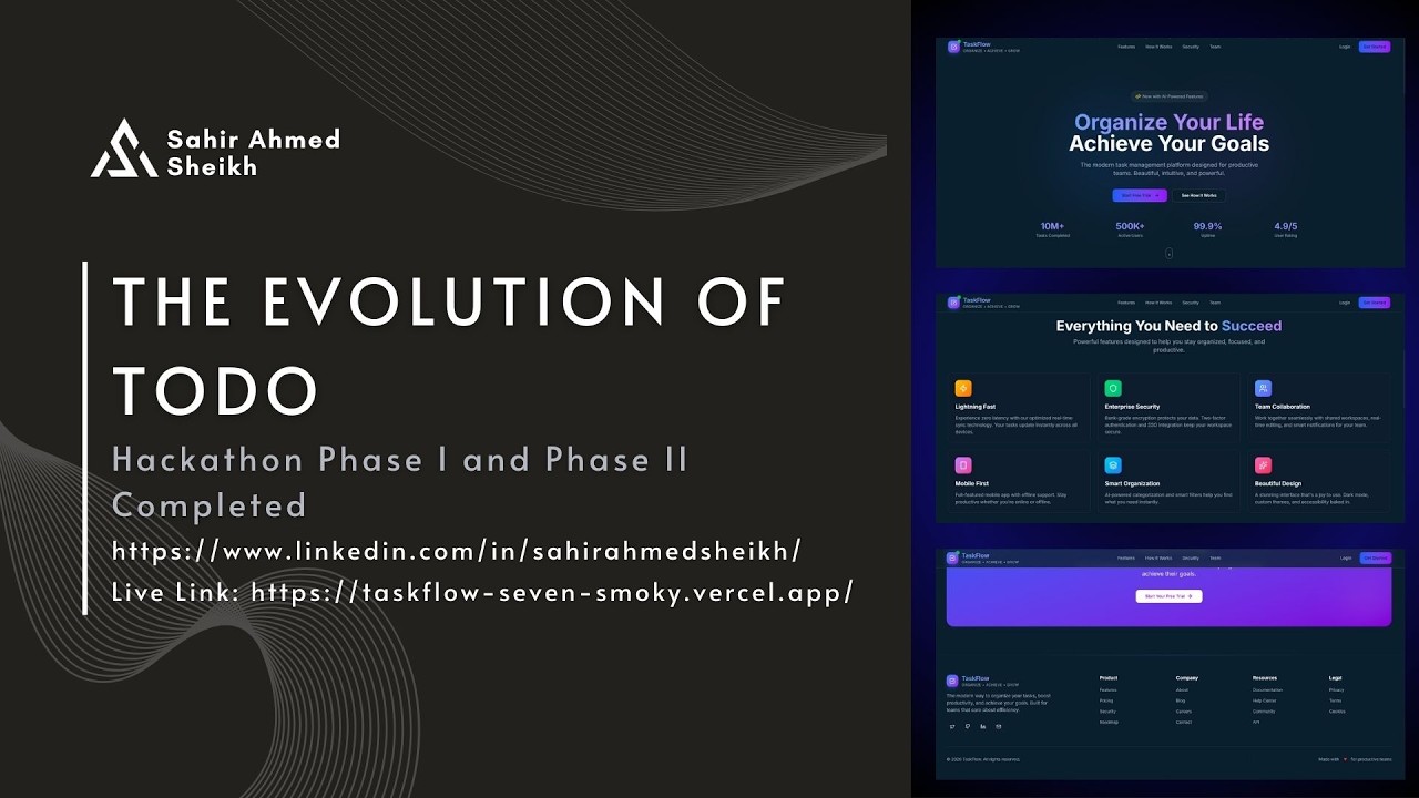 Hackathon II Phase I & II Completed | Introducing TaskFlow AI-Driven ...