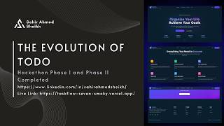 Hackathon II Phase I & II Completed | Introducing TaskFlow AI-Driven Full-Stack Todo Web App