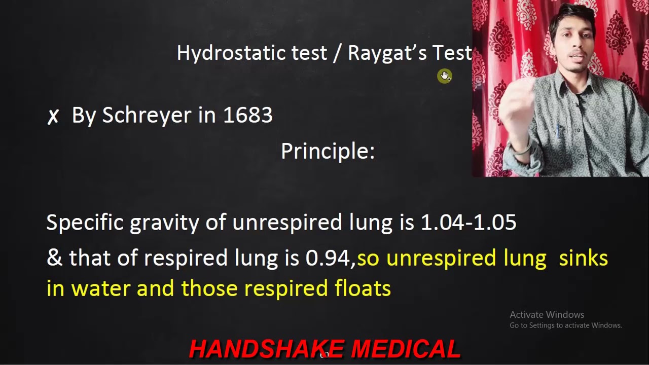 Hydrostatic Test Raygat S Test Principle Procedure Fallacies Sign Of Live Birth Viability Pm Youtube
