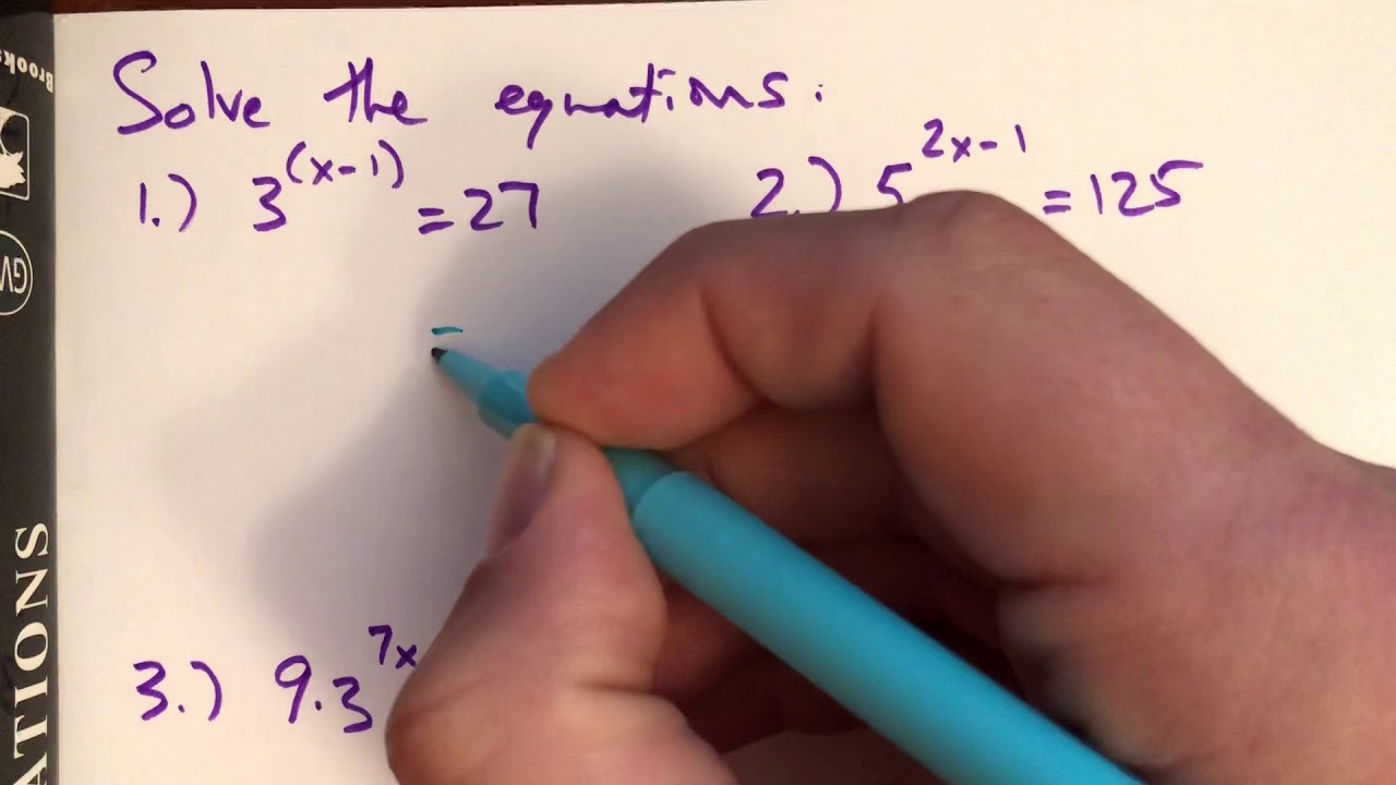 Solve exponential equations by rewriting both sides with the same base ...