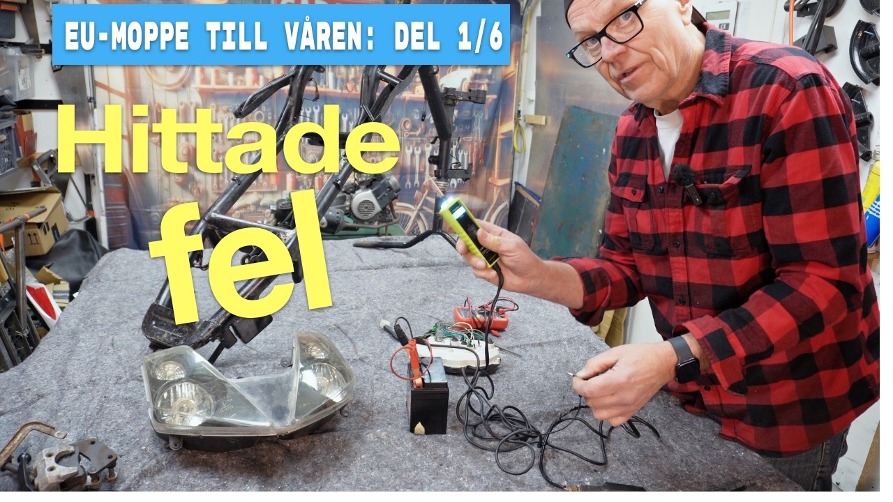 EU-moped Bygget Del 1av 6. Testar kontakter, givare, instrumentpanel  mm: