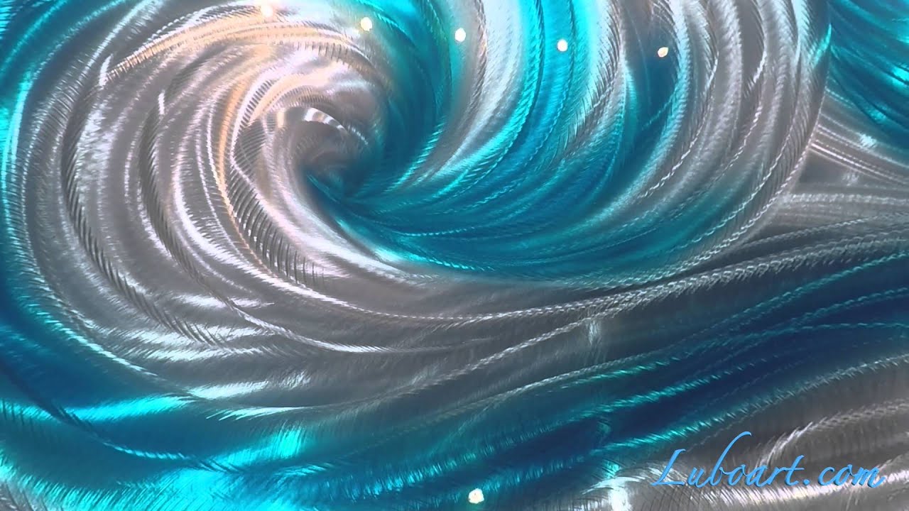 Beautiful metal art turquoise painting Original 3D ...