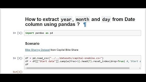 Python - How to extract Year, Month and Day from Datetime column using pandas ?