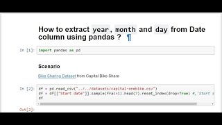 Python - How to extract Year, Month and Day from Datetime column using pandas ?