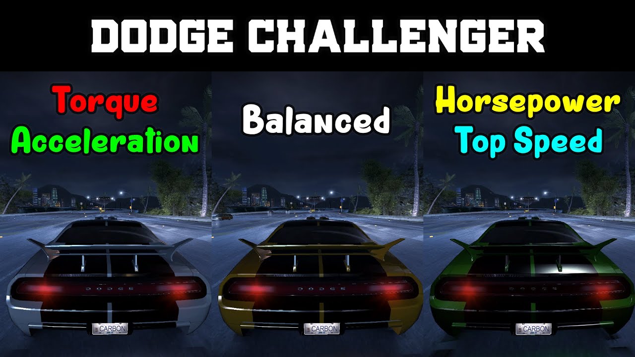 Torque vs Balanced vs Horsepower - Dodge Challenger Tuning  - Need for Speed Carbon