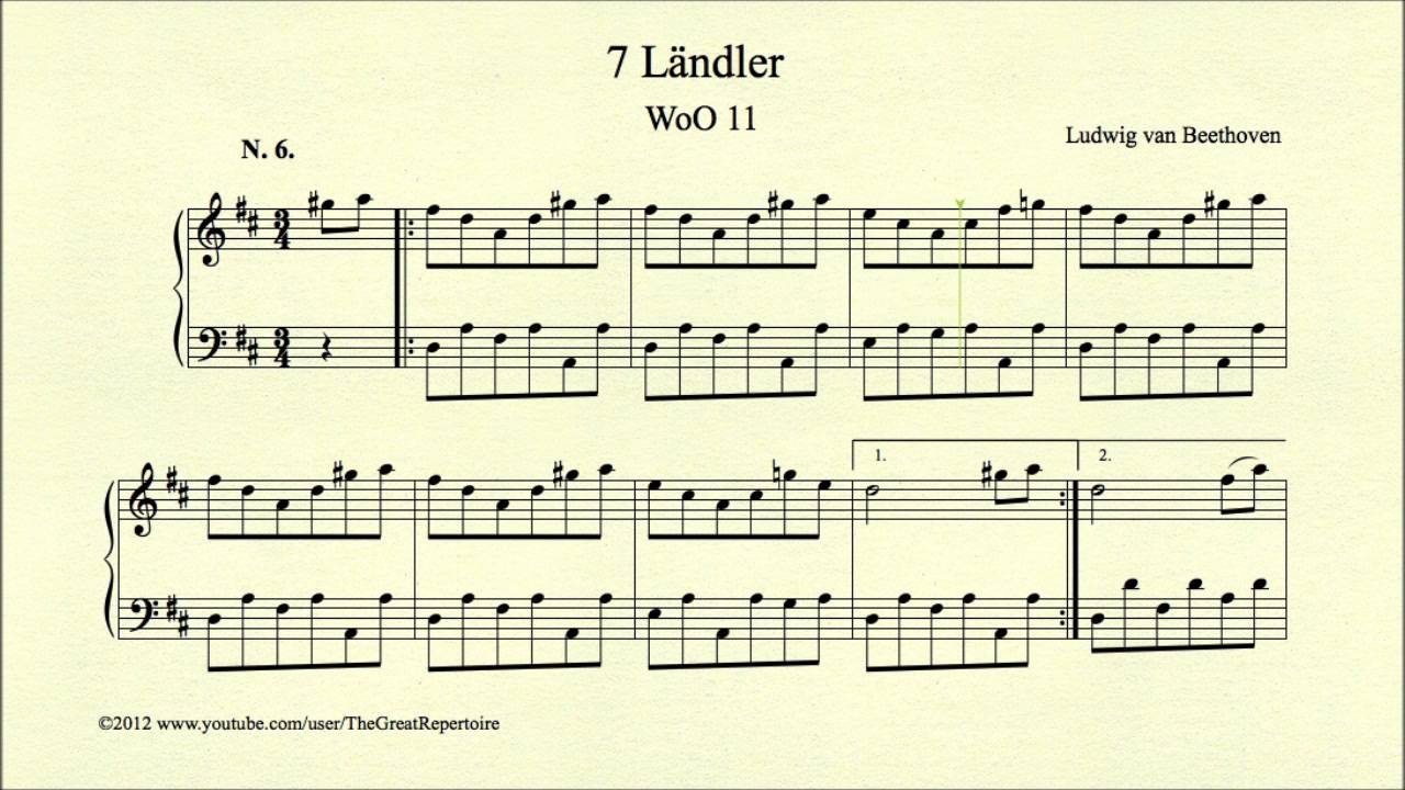 Beethoven, 7 Ländler, WoO 11, No 6