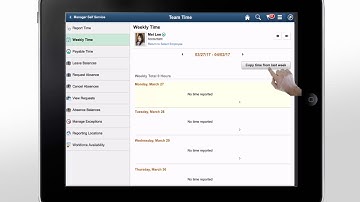 PeopleSoft Time and Labor Manager Self Service Pages