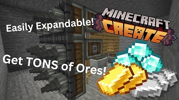 How to Make an EASY Expandable Auto-Miner Using the Create Mod in Minecraft