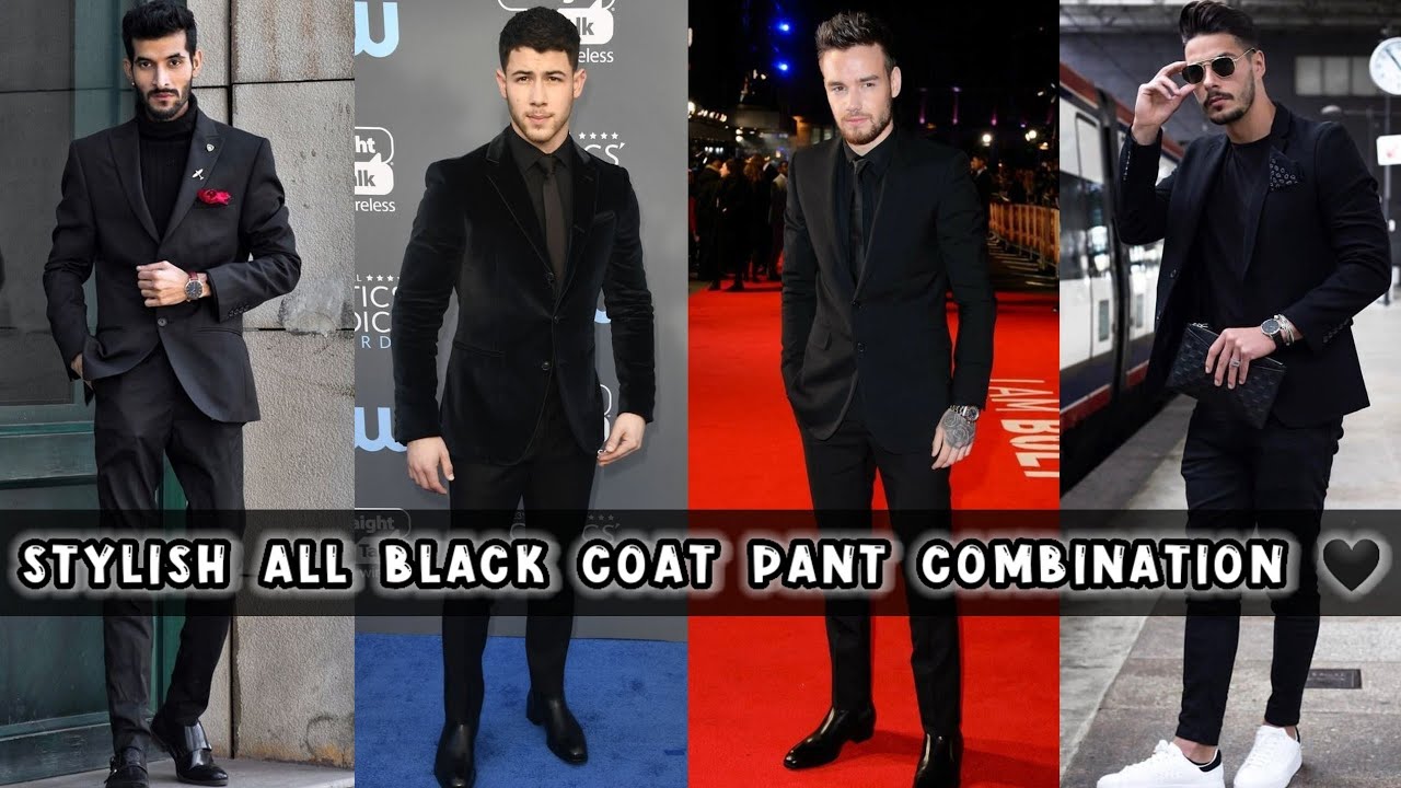 Stylish All Black Coat Pant Shirt Combination | All Black Suit For Man |  All Black Suit For Wedding - YouTube