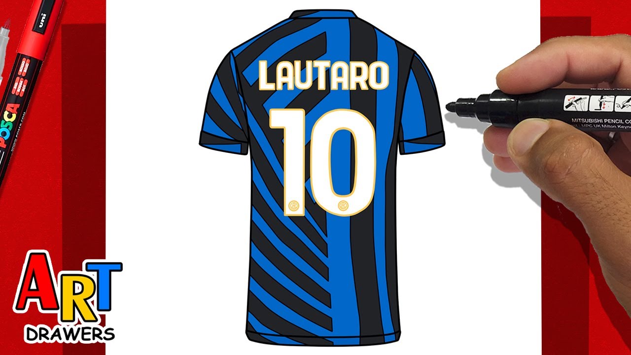 How To Draw Lautaro Martínez - INTER MILAN | Champions League UEFA⚽2026 ( Shirt 10 )