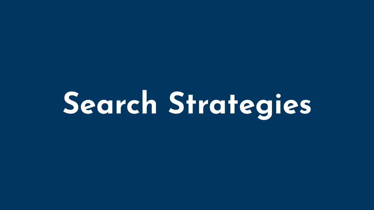 Search Strategies - YouTube