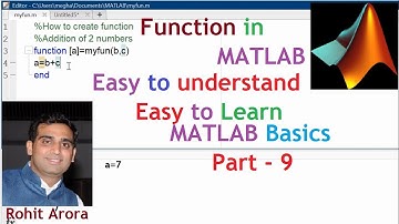 Function in MATLAB || Use of Function in MATLAB Part-9 by Rohit Arora sir