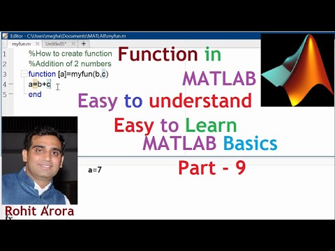 Function in MATLAB || Use of Function in MATLAB Part-9 by Rohit Arora sir