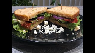 Panera inspired Mediterranean veggie sandwich
