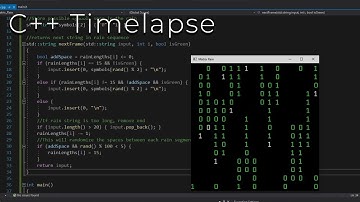 Matrix Rain Simulation | C++ Timelapse