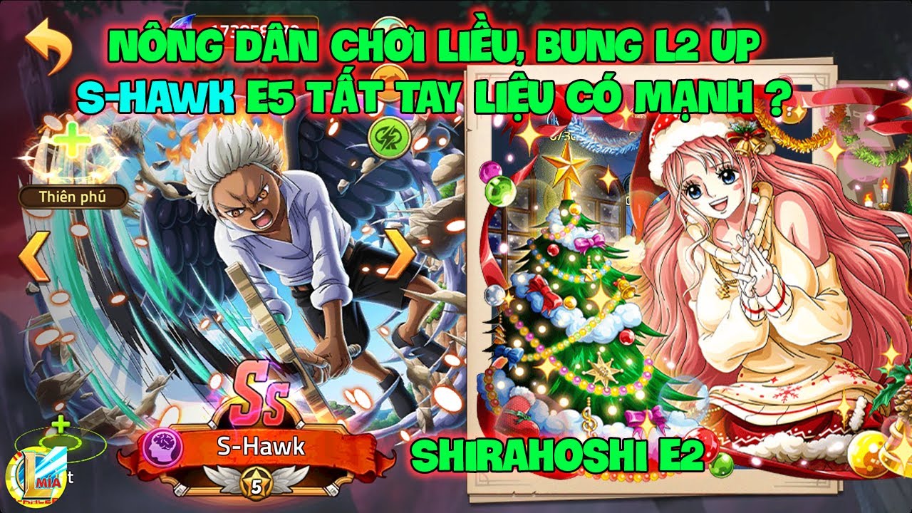 Huyền Thoại Hải Tặc- Nông Dân Chơi Liều, Bung L2 Up S-Hawk E5 Tất Tay Liệu Có Mạnh ? Shirahoshi E2