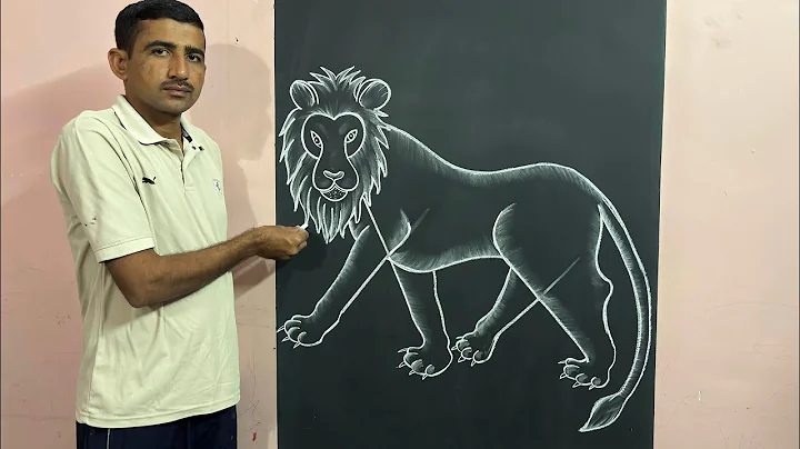 How to draw a lion step by step ||🦁😳 #lionart #liondrawing #easydrawing #chalkartist 