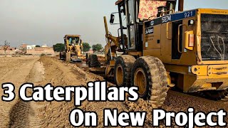 New Road Construction: 3 Caterpillar 140G Graders in Action | ZKB Machines