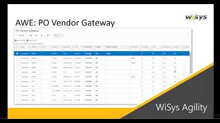 Agility Web Explorer PO Vendor Gateway