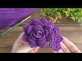 Woww!.. 😇 How to Crochet a Rose Step by Step, Quick and Easy