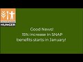 15% SNAP Benefit Increase