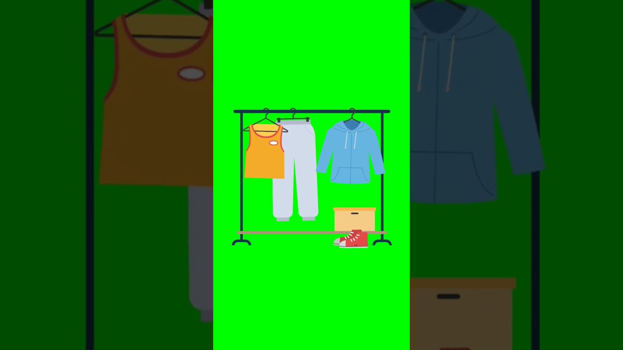 Green Screen Animated Hanging Clothes 
