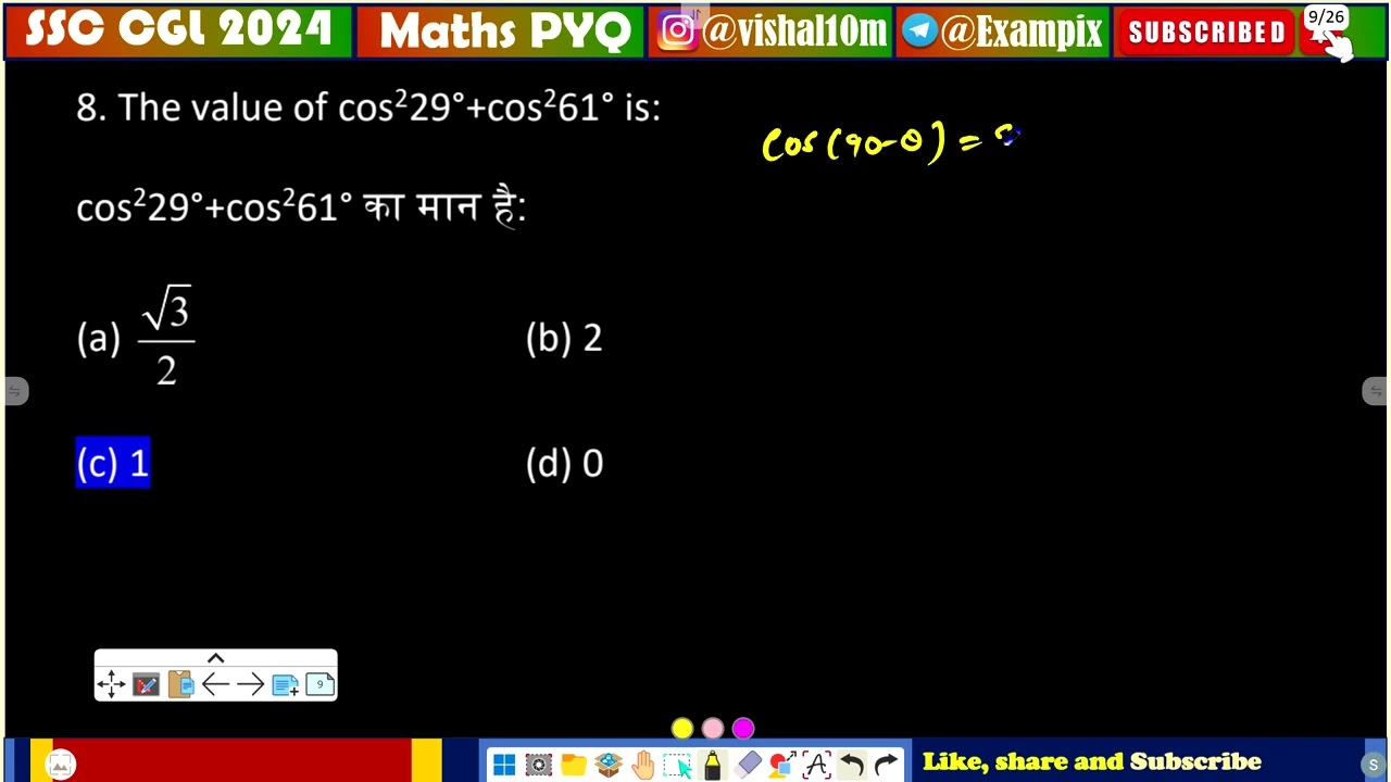 The value of cos229°+cos261° is: - YouTube
