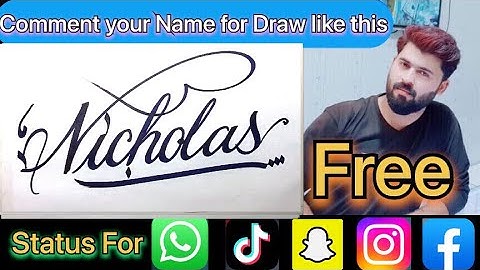 Nicholas Name Signature Calligraphy Status | How to Cursive write with cut Marker #nicholas