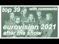 EUROVISION 2021 - MY TOP 39 AFTER THE FINAL + comments!