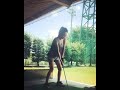 素振り中！！！本人はいたって真剣！！