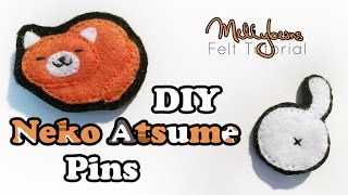 DIY Neko Atsume Pins | Mellybeans Collab | Felt Tutorial w/Pattern DIY Neko Atsume Pins | Mellybeans Collab | Felt Tutorial w/Pattern