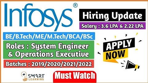 Infosys Mass Hiring 2022 System Engineer Role & Operations Executive 🔥🔥 | Batch 2019/2020/2021/2022