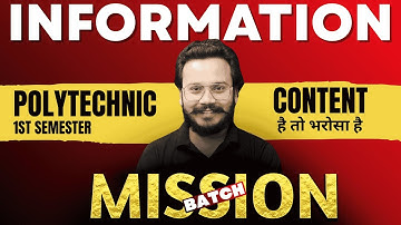 Information | 1st Semester New Course For All Branch | BTEUP 2025