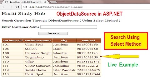 Search Data Using ObjectDataSource in Asp.Net | Learn asp.net in Hindi